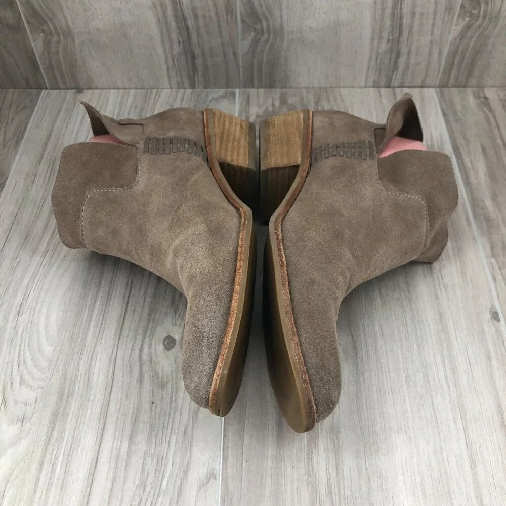 Dolce Vita Ankle Boots Womens 9 Brown Suede Slip On Booties